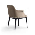 Italiaanse minimalistische rijstwit leer single sophie stoelen